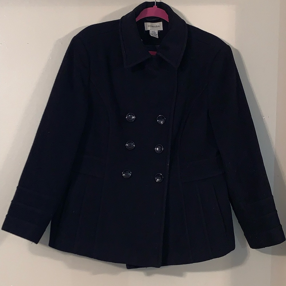 Women's Black Peacoat
